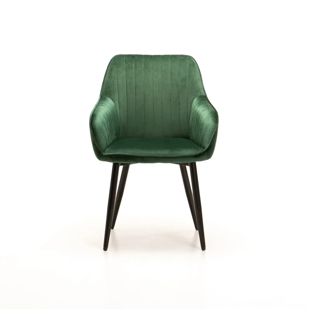 ROCCO VELVET DINING CHAIR - FOREST GREEN