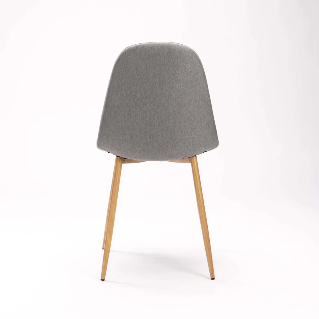 COVE FABRIC DINING CHAIR - GREY/ NATURAL