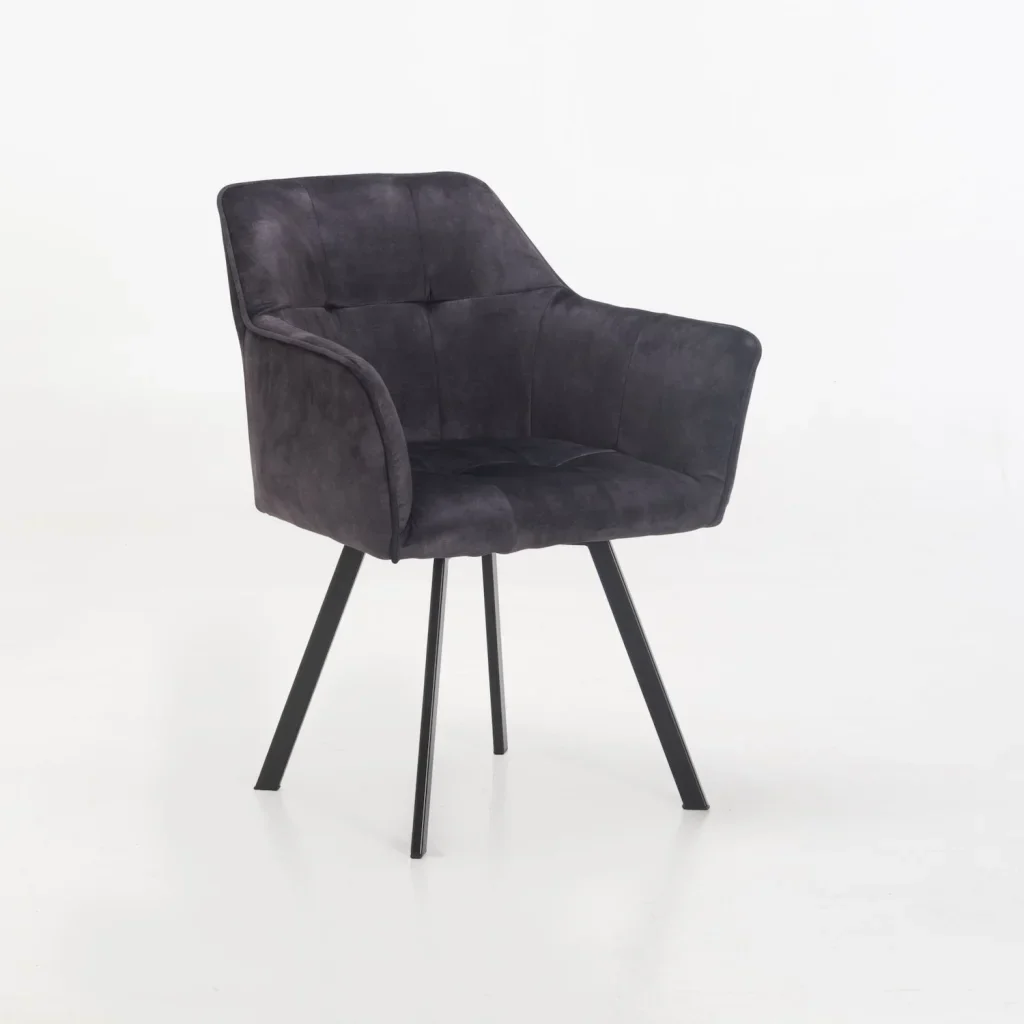 PIA DELUXE VELVET DINING CHAIR -  GREY