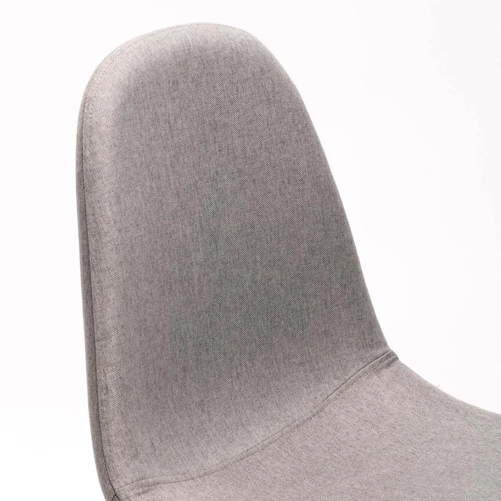 COVE FABRIC DINING CHAIR - GREY/ NATURAL
