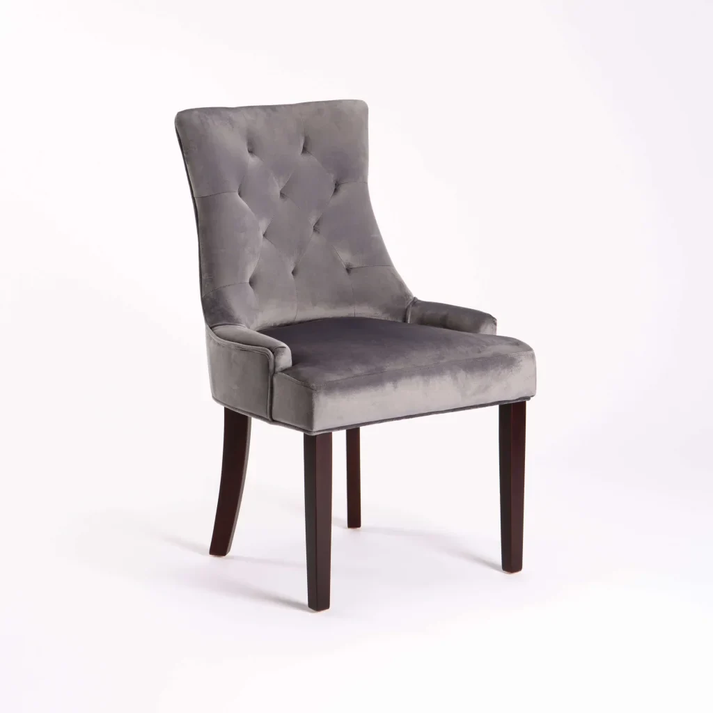 DIDIER VELVET DINING CHAIR - DARK GREY