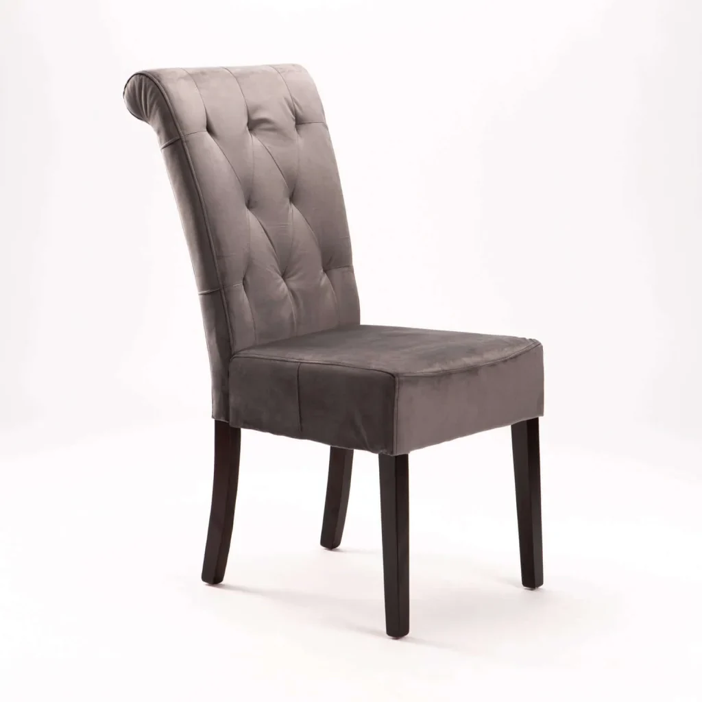 CHESTERFIELD VELVET DINING CHAIR - DARK GREY