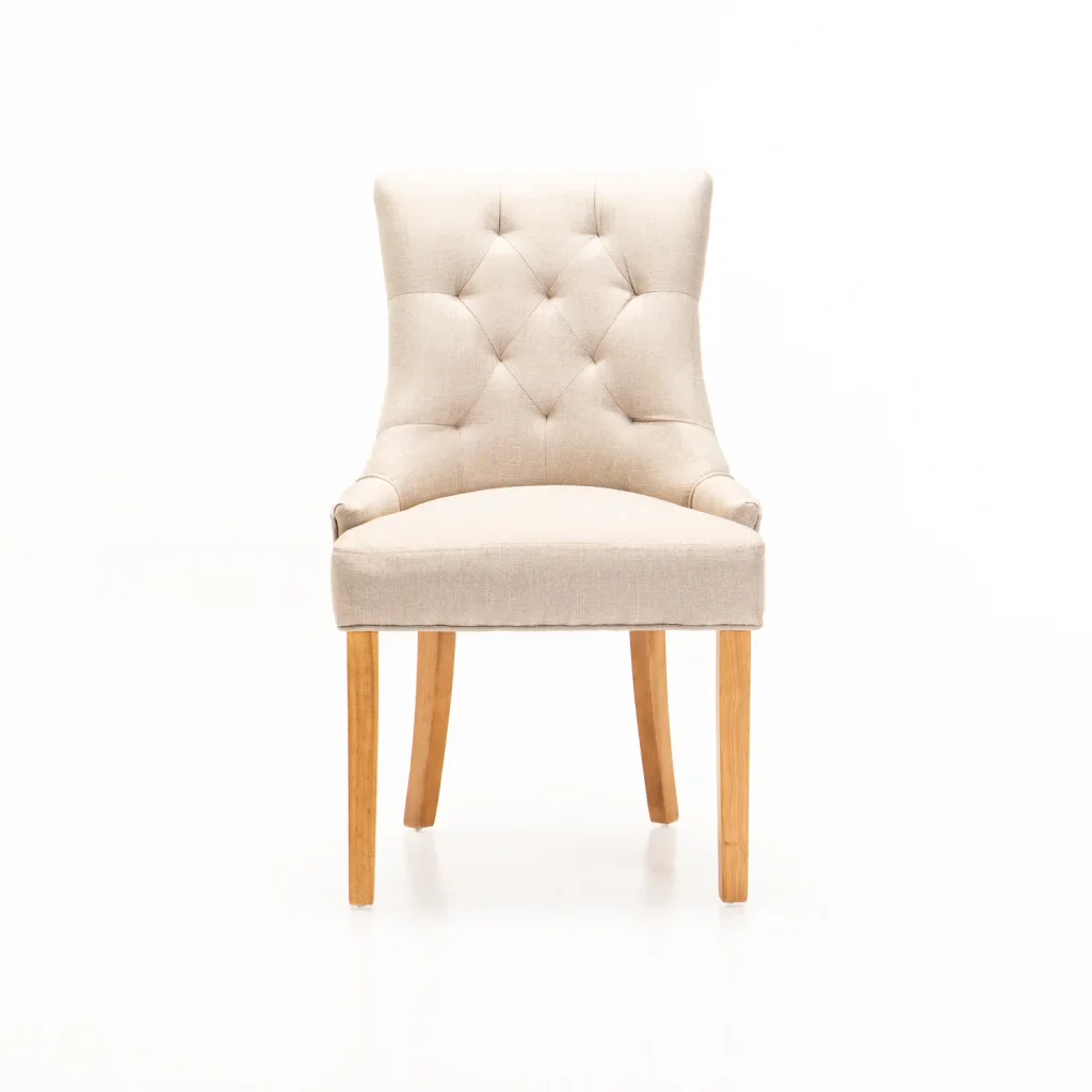 DIDIER FABRIC DINING CHAIR - CREAM / NATURAL