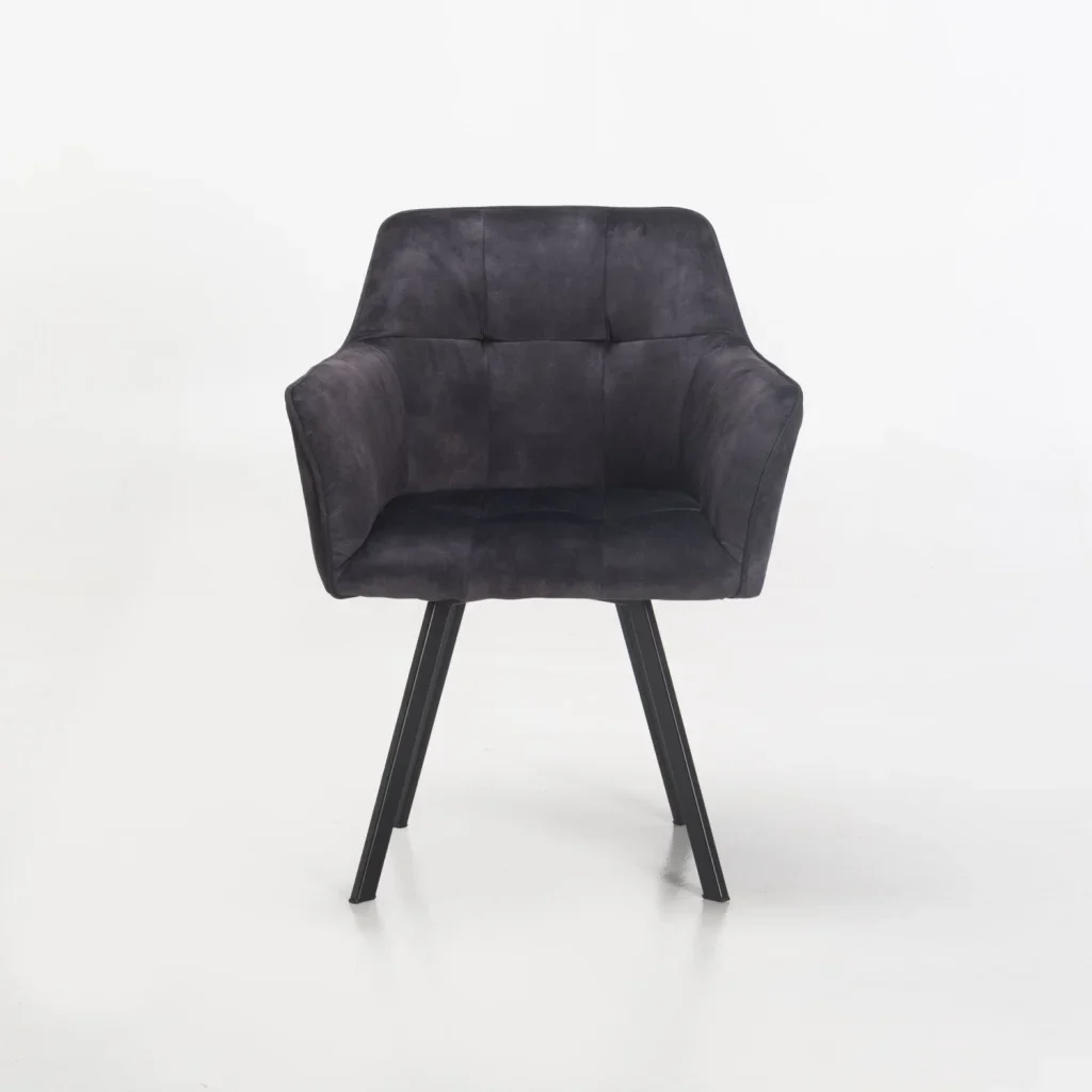 PIA DELUXE VELVET DINING CHAIR -  GREY