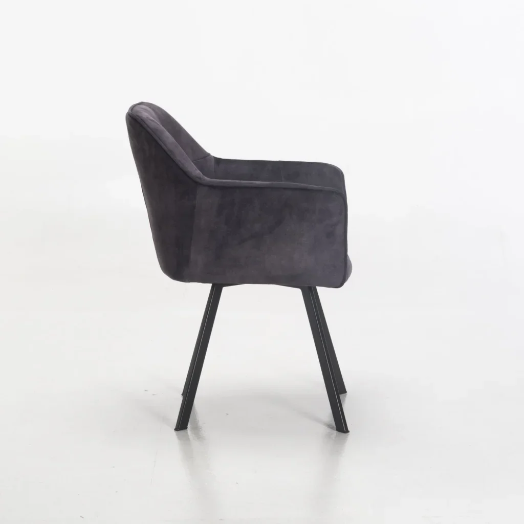 PIA DELUXE VELVET DINING CHAIR -  GREY