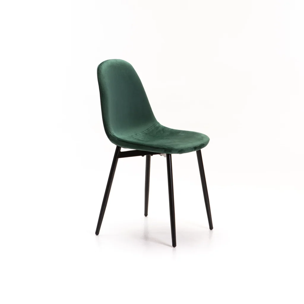 AVA VELVET DINING CHAIR - FOREST GREEN
