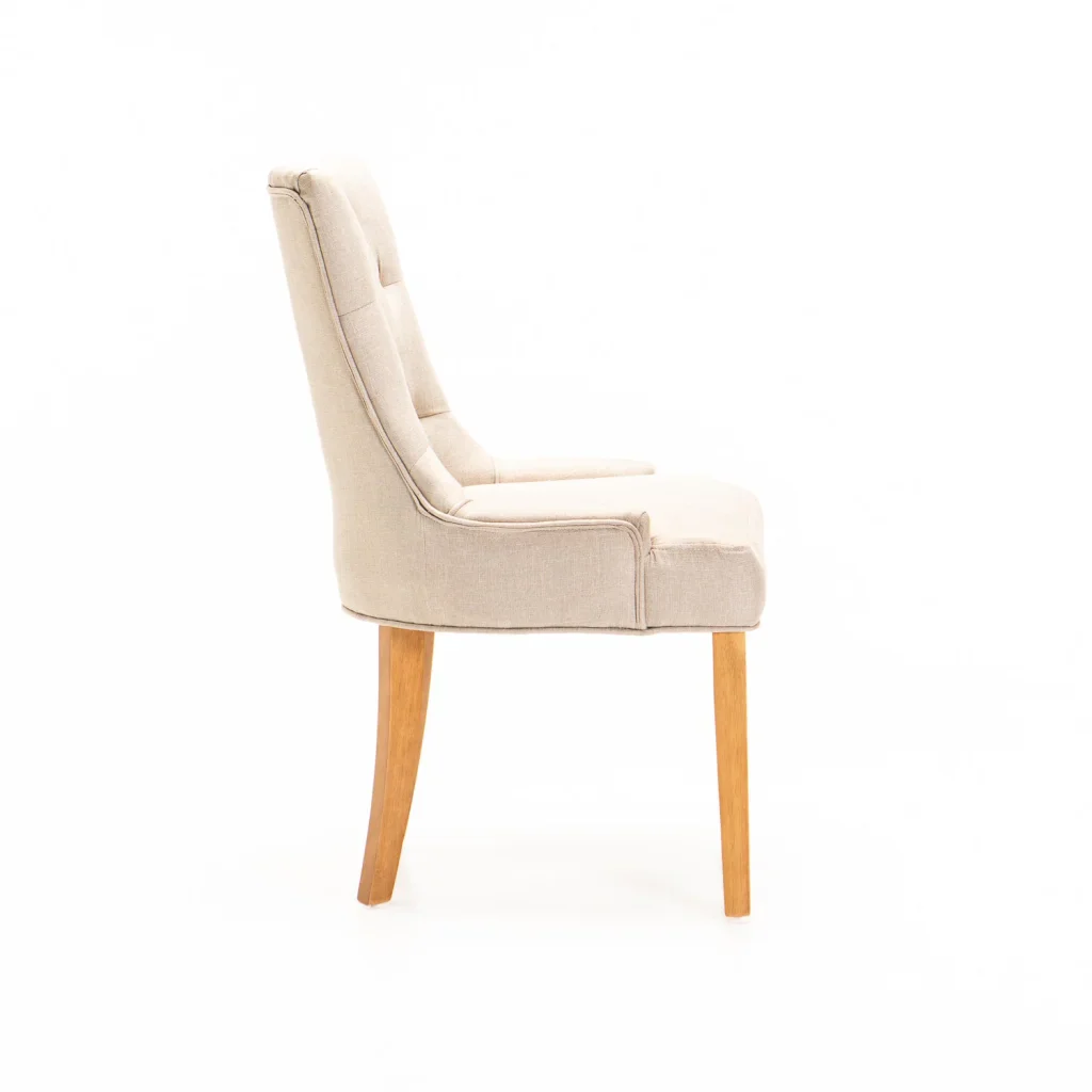 DIDIER FABRIC DINING CHAIR - CREAM / NATURAL