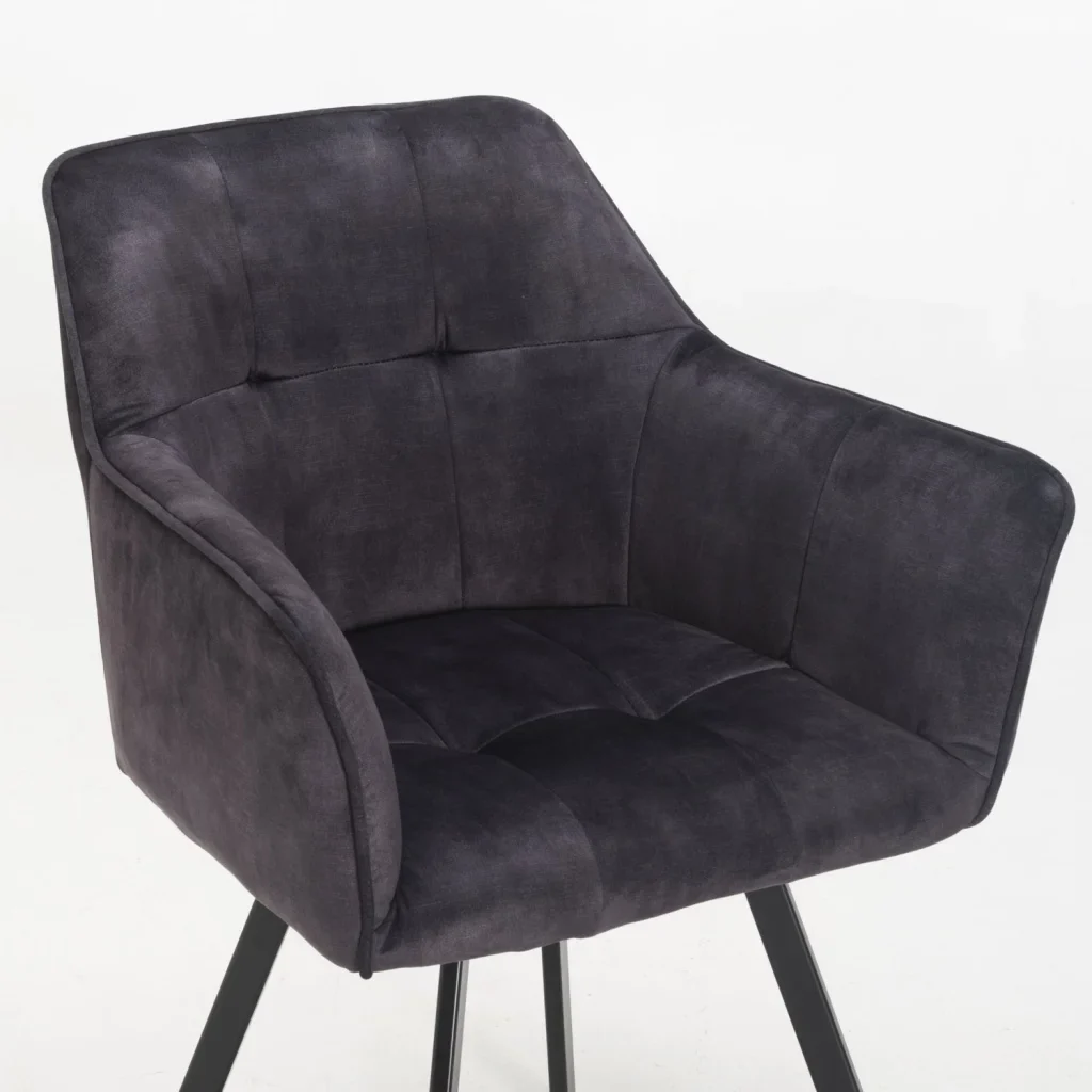 PIA DELUXE VELVET DINING CHAIR -  GREY