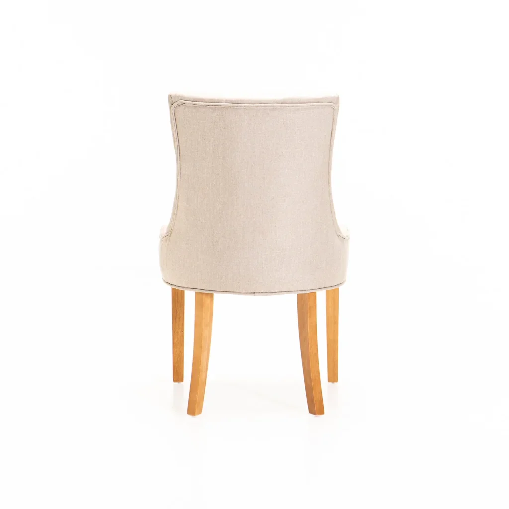 DIDIER FABRIC DINING CHAIR - CREAM / NATURAL