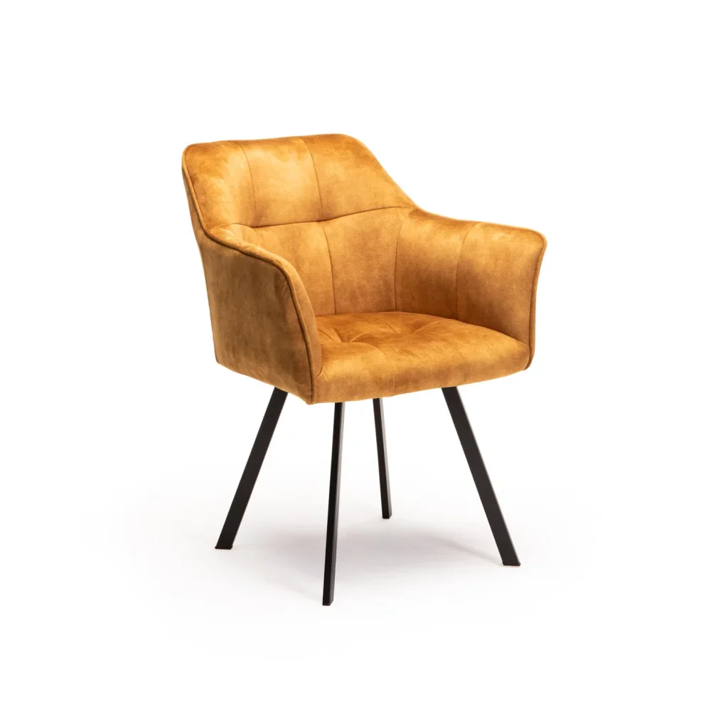 PIA DELUXE VELVET DINING CHAIR - MUSTARD