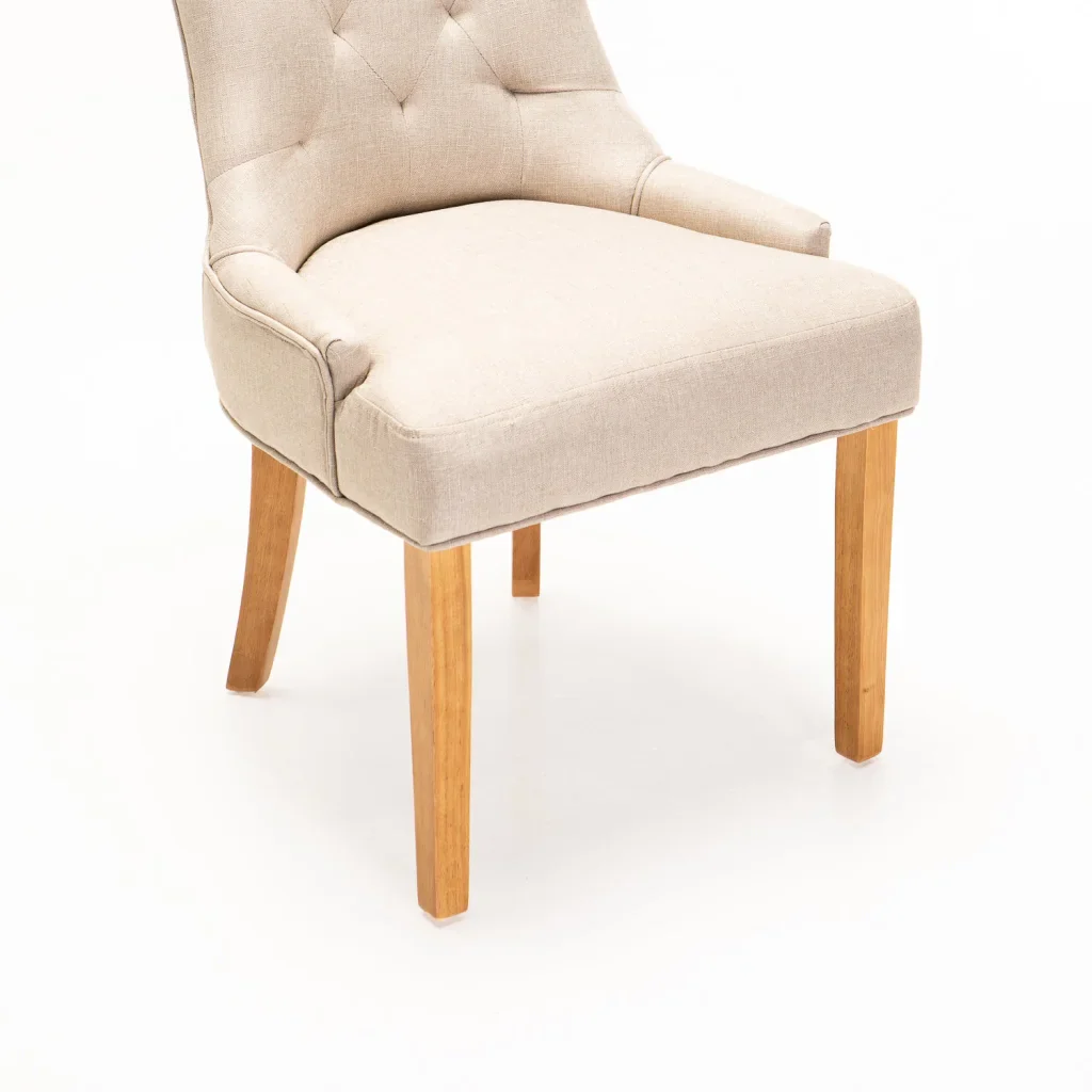 DIDIER FABRIC DINING CHAIR - CREAM / NATURAL