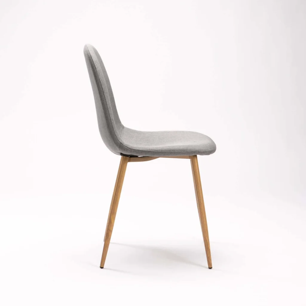 COVE FABRIC DINING CHAIR - GREY/ NATURAL