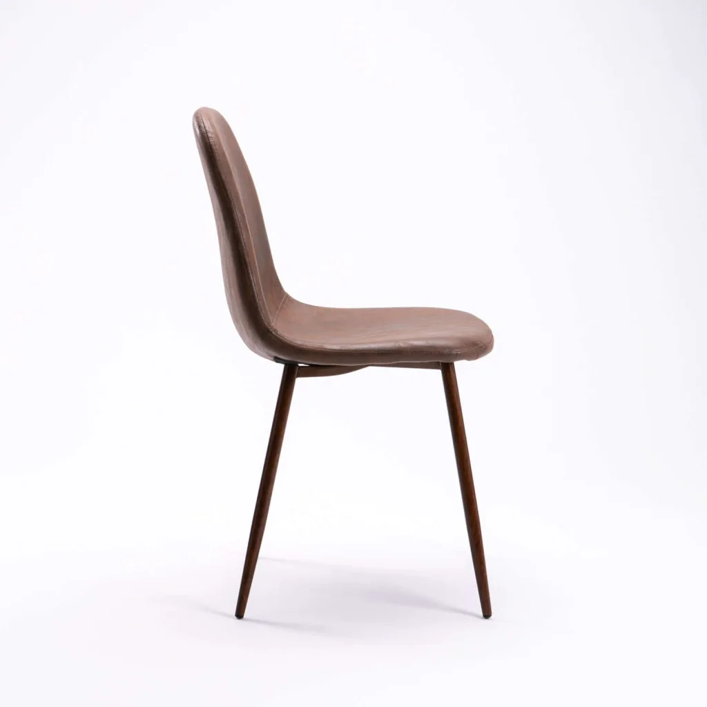 DAN FABRIC DINING CHAIR - BROWN