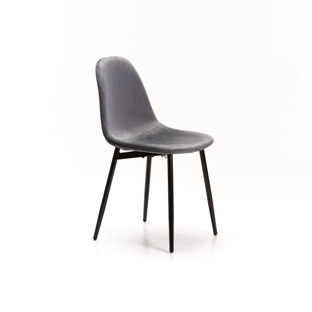 AVA VELVET DINING CHAIR - GREY