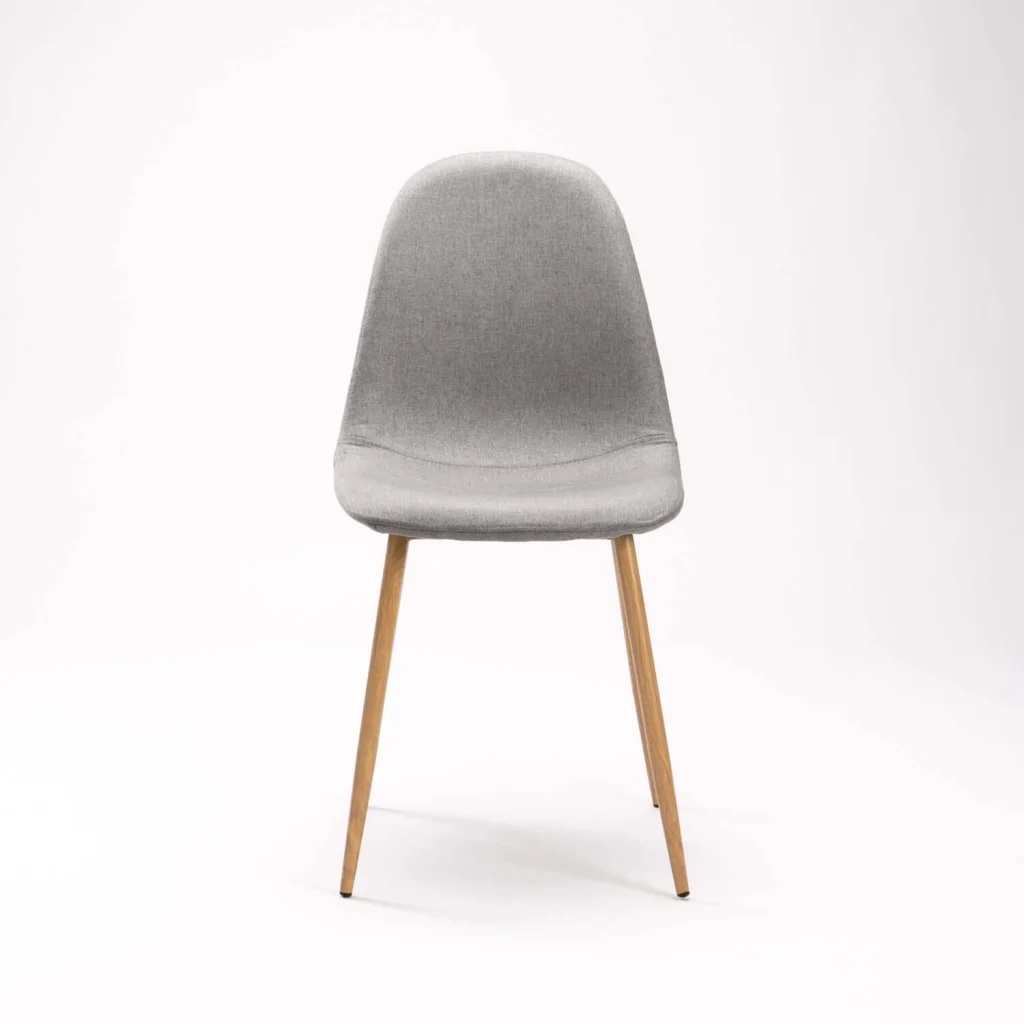 COVE FABRIC DINING CHAIR - GREY/ NATURAL