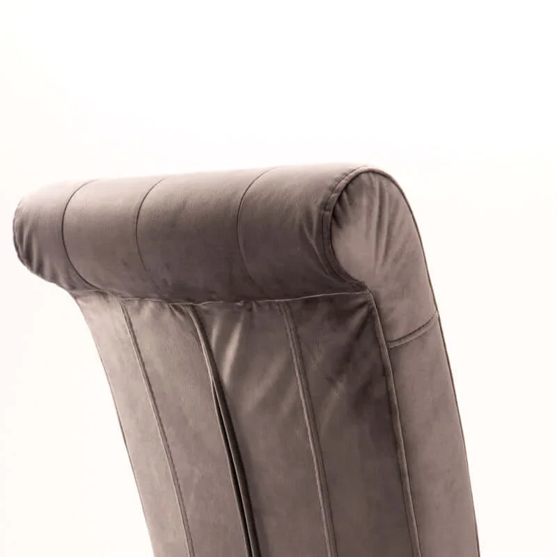 CHESTERFIELD VELVET DINING CHAIR - DARK GREY