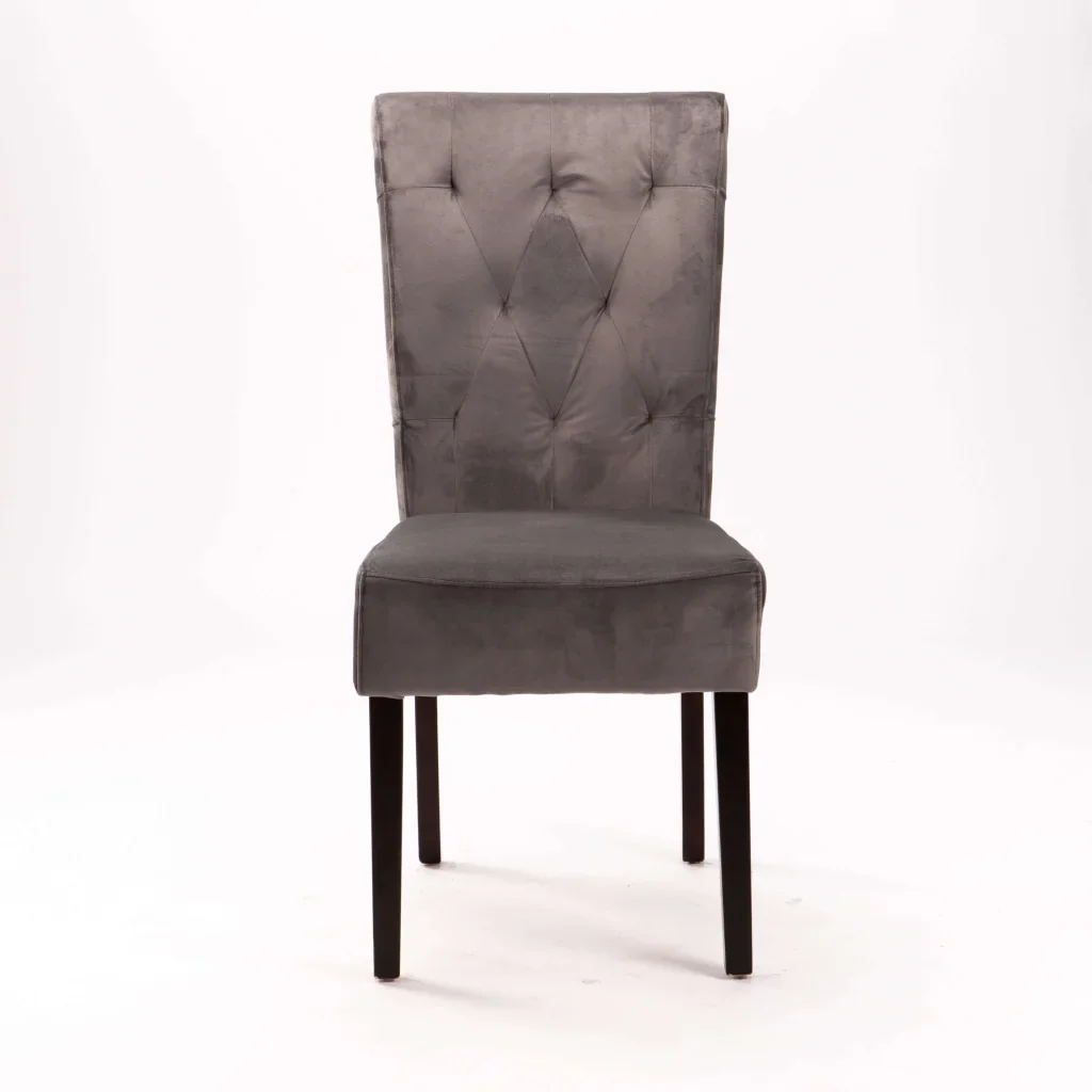 CHESTERFIELD VELVET DINING CHAIR - DARK GREY