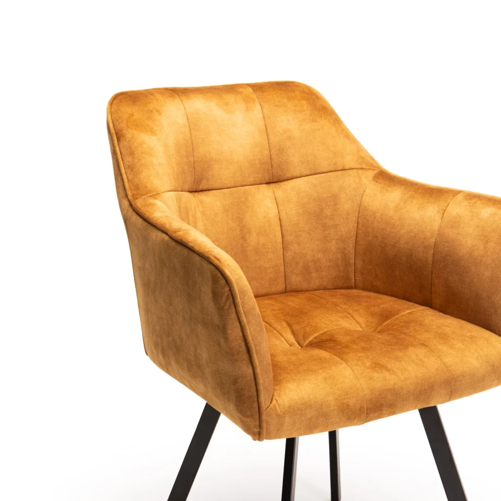 PIA DELUXE VELVET DINING CHAIR - MUSTARD
