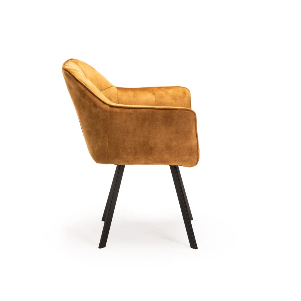 PIA DELUXE VELVET DINING CHAIR - MUSTARD