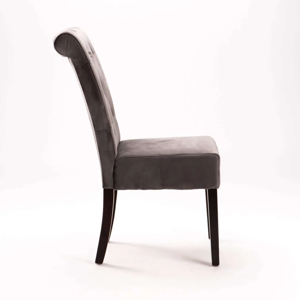 CHESTERFIELD VELVET DINING CHAIR - DARK GREY