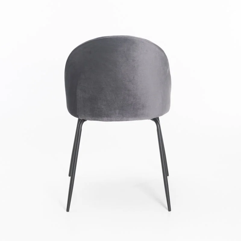 MADDIE VELVET DINING CHAIR - GREY