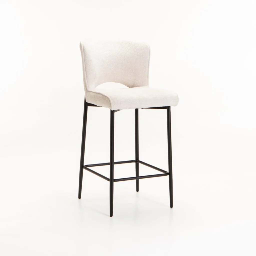 PAVIA FABRIC KITCHEN STOOL - CREAM