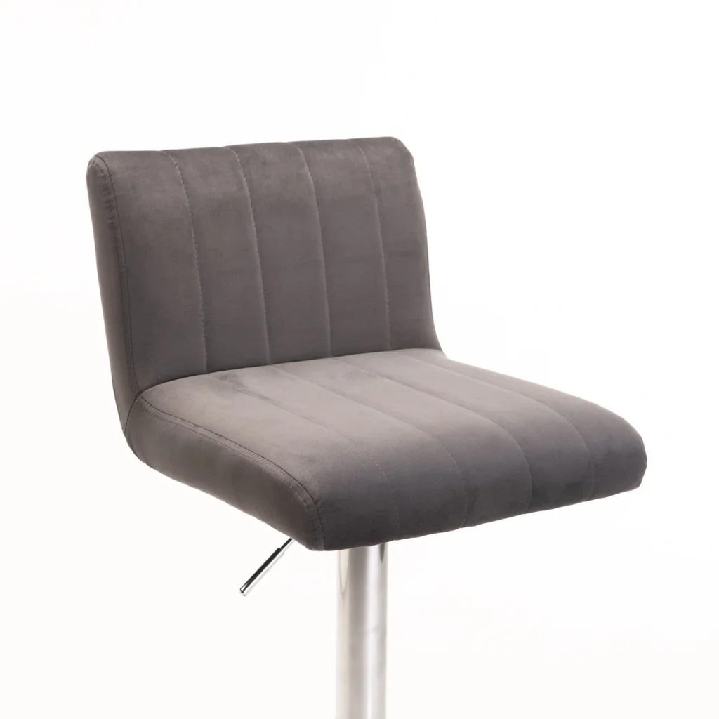 MIA VELVET BAR/KITCHEN STOOL - GREY