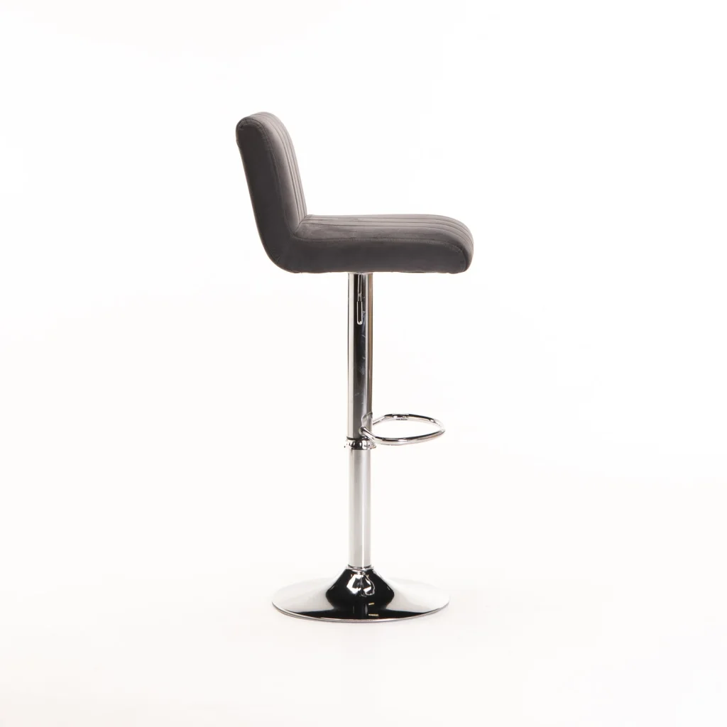 MIA VELVET BAR/KITCHEN STOOL - GREY