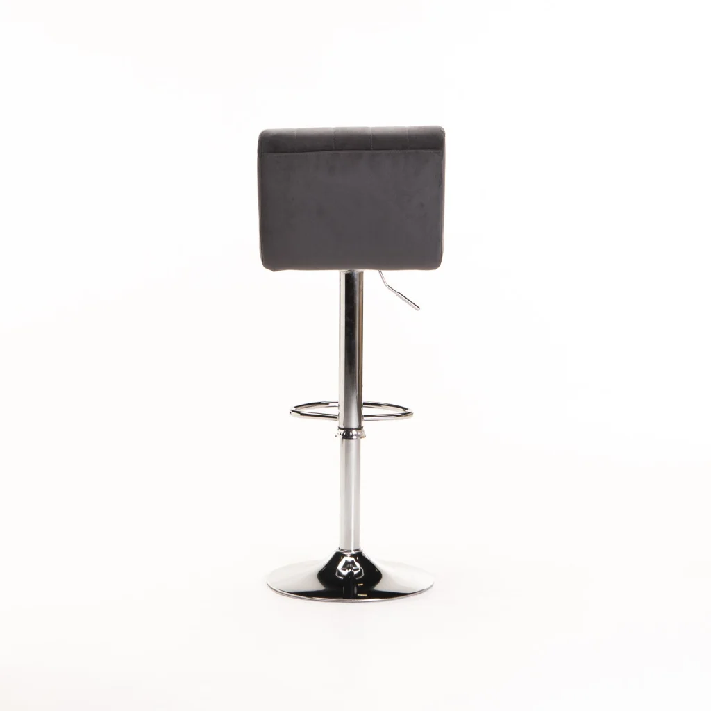 MIA VELVET BAR/KITCHEN STOOL - GREY