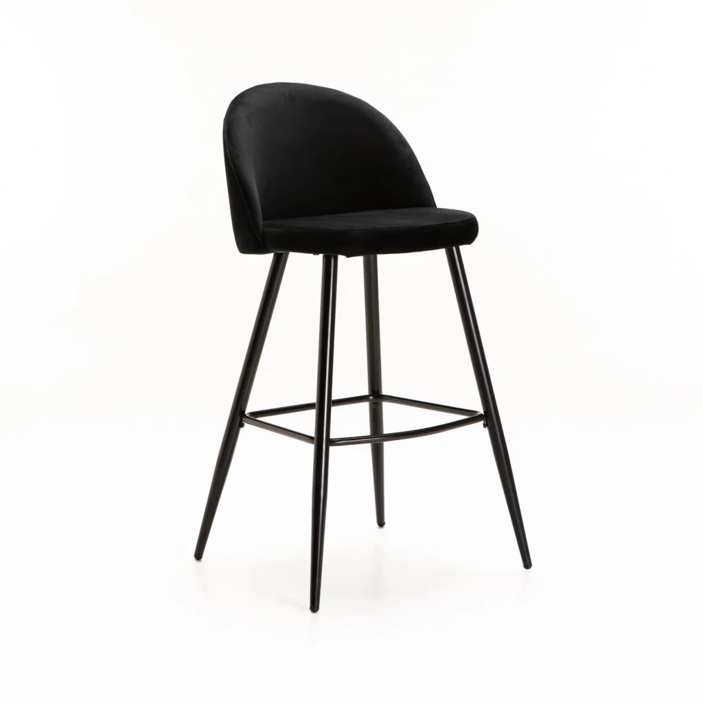 MADDIE VELVET BARSTOOL -  BLACK