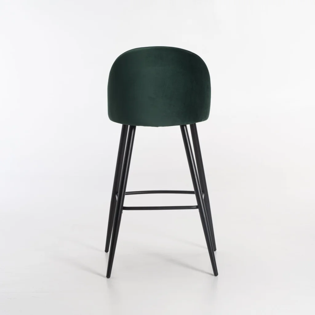 MADDIE VELVET BARSTOOL -  FOREST GREEN