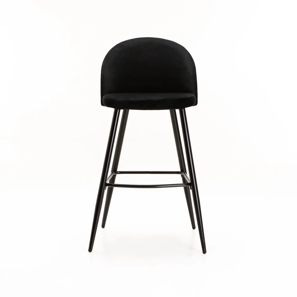 MADDIE VELVET BARSTOOL -  BLACK