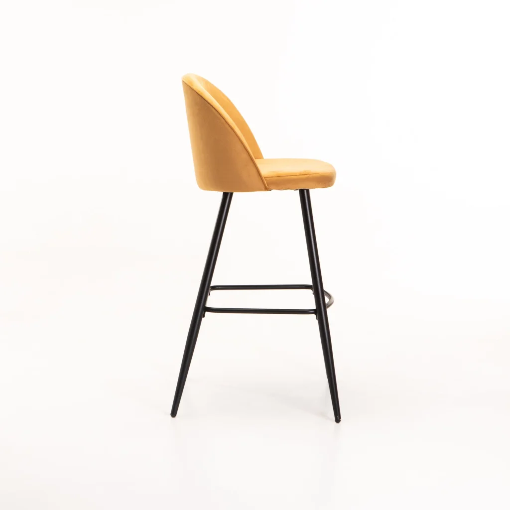 MADDIE VELVET BARSTOOL -  MUSTARD