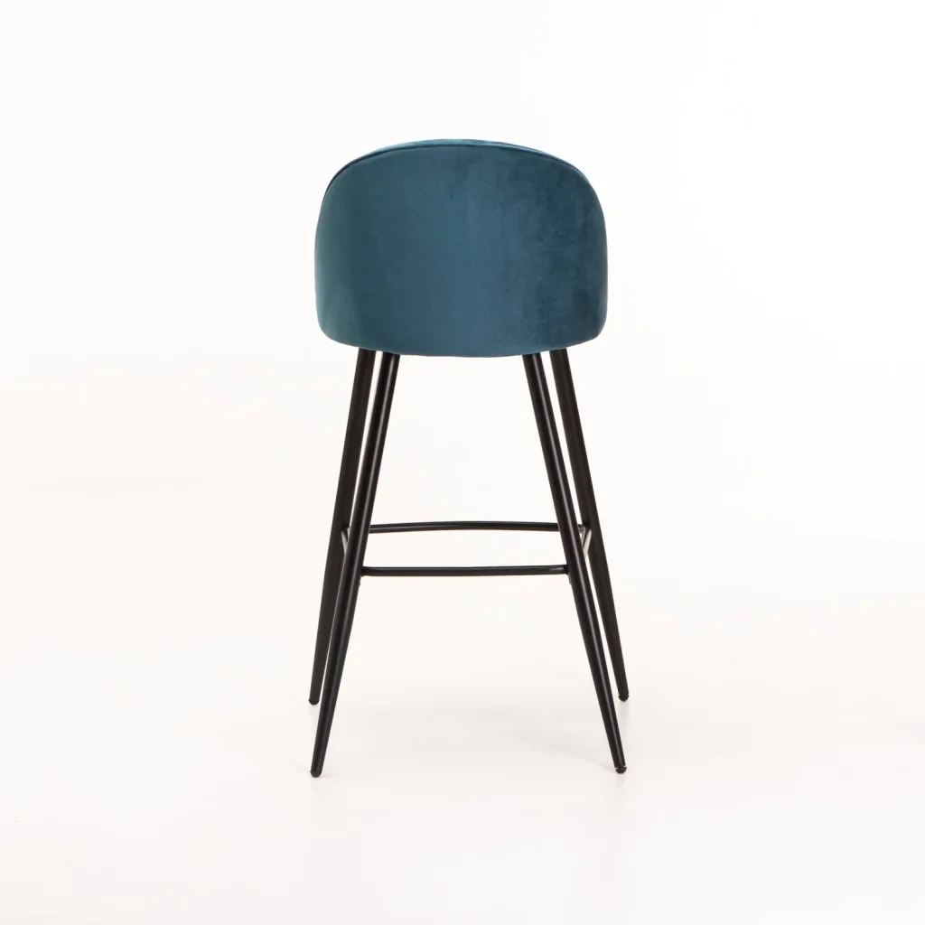 MADDIE VELVET BARSTOOL -  PETROL BLUE