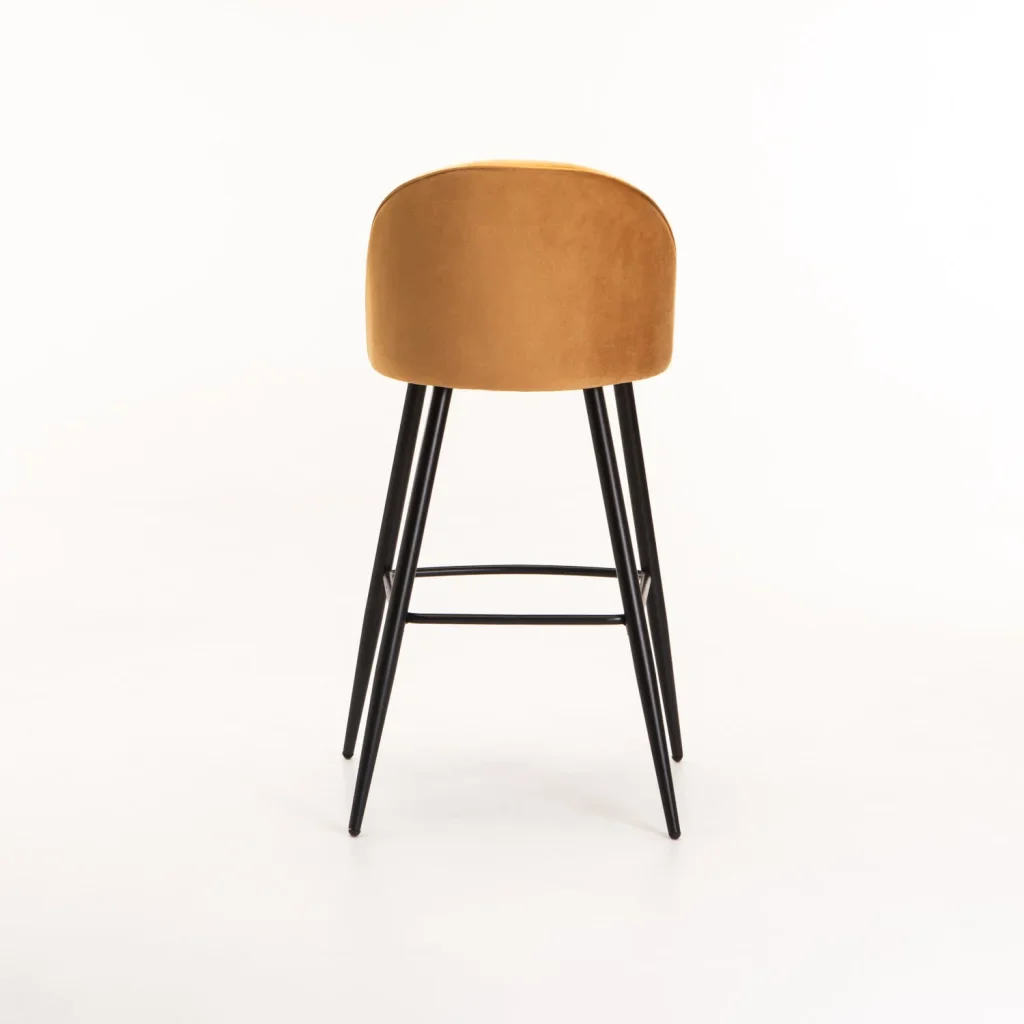 MADDIE VELVET BARSTOOL -  MUSTARD