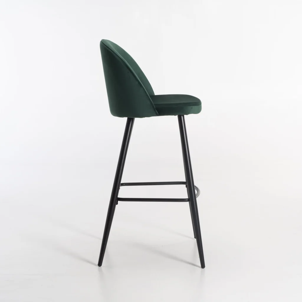 MADDIE VELVET BARSTOOL -  FOREST GREEN